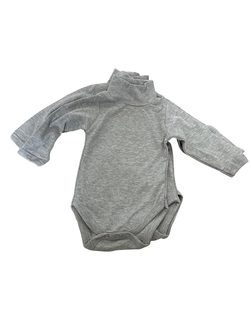 NWOT Long-Sleeve Turtleneck Baby Bodysuit in Heather Gray - 3 pieces